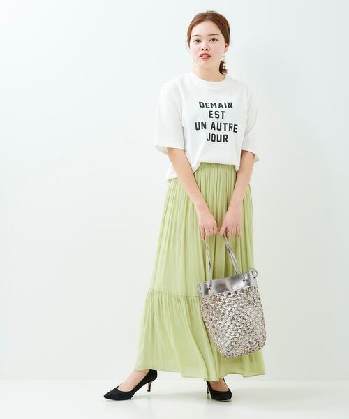 le.coeur blanc(ルクールブラン)の「カッセンヨウリュウギャザースカート(スカート・レディース・ライトグレー/ダークブラウン/ライトグリーン・38/36)」の5枚目の写真