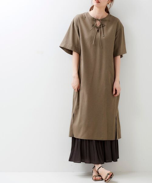 le.coeur blanc(ルクールブラン)の「カッセンヨウリュウギャザースカート(スカート・レディース・ライトグレー/ダークブラウン/ライトグリーン・38/36)」の7枚目の写真