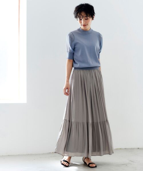 le.coeur blanc(ルクールブラン)の「カッセンヨウリュウギャザースカート(スカート・レディース・ライトグレー/ダークブラウン/ライトグリーン・38/36)」の12枚目の写真