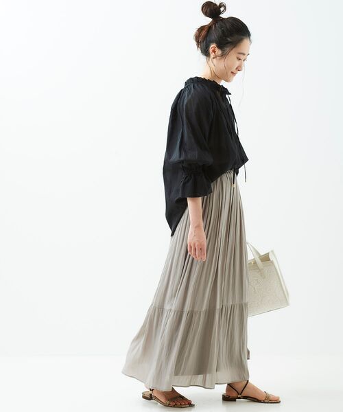 le.coeur blanc(ルクールブラン)の「カッセンヨウリュウギャザースカート(スカート・レディース・ライトグレー/ダークブラウン/ライトグリーン・38/36)」の14枚目の写真