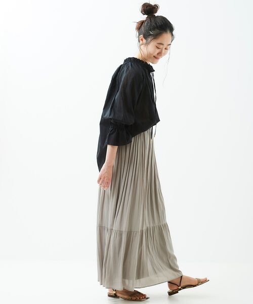 le.coeur blanc(ルクールブラン)の「カッセンヨウリュウギャザースカート(スカート・レディース・ライトグレー/ダークブラウン/ライトグリーン・38/36)」の15枚目の写真