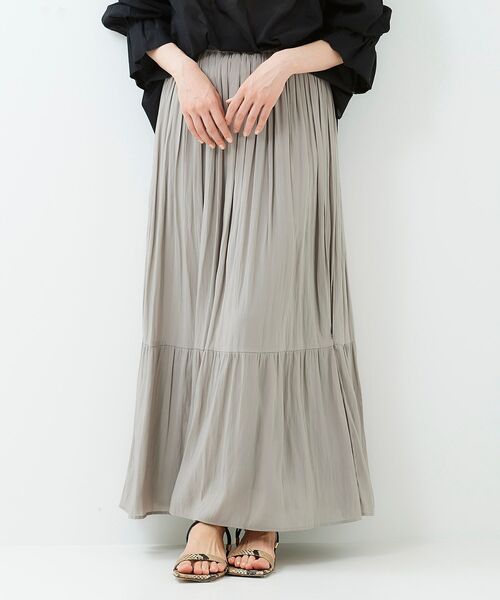 le.coeur blanc(ルクールブラン)の「カッセンヨウリュウギャザースカート(スカート・レディース・ライトグレー/ダークブラウン/ライトグリーン・38/36)」の17枚目の写真