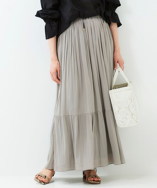 le.coeur blanc(ルクールブラン)の「カッセンヨウリュウギャザースカート(スカート・レディース・ライトグレー/ダークブラウン/ライトグリーン・38/36)」の18枚目の写真