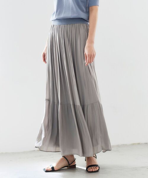 le.coeur blanc(ルクールブラン)の「カッセンヨウリュウギャザースカート(スカート・レディース・ライトグレー/ダークブラウン/ライトグリーン・38/36)」の20枚目の写真