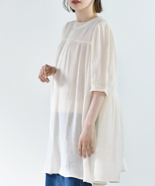 RETRO GIRL（レトロガール）の「2WAYチュニックブラウス（チュニック・レディース・オフホワイト/ライトベージュ/ブルー・FREE）」の9枚目の写真