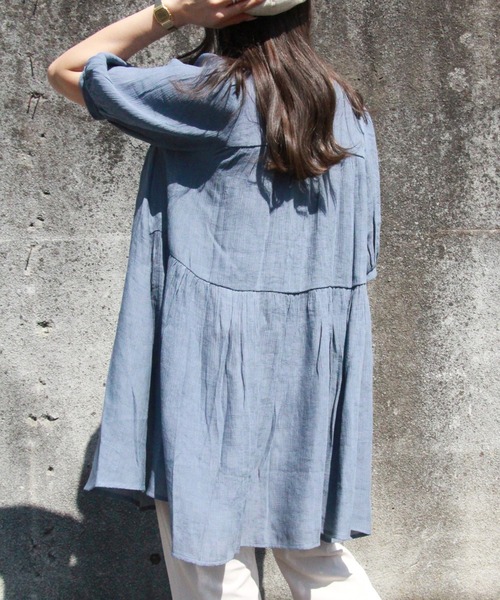 RETRO GIRL（レトロガール）の「2WAYチュニックブラウス（チュニック・レディース・オフホワイト/ライトベージュ/ブルー・FREE）」の13枚目の写真