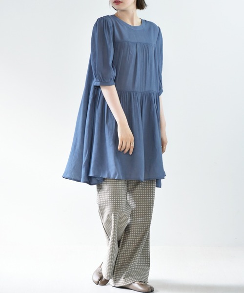 RETRO GIRL（レトロガール）の「2WAYチュニックブラウス（チュニック・レディース・オフホワイト/ライトベージュ/ブルー・FREE）」の21枚目の写真