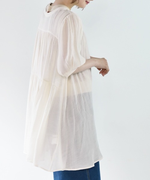 RETRO GIRL（レトロガール）の「2WAYチュニックブラウス（チュニック・レディース・オフホワイト/ライトベージュ/ブルー・FREE）」の10枚目の写真