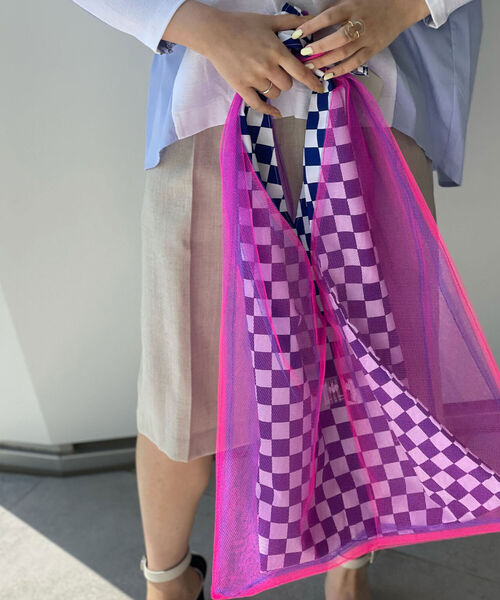 HOLLINGWORTH COUNTRY OUTFITTERS（ホリングワース カントリーアウトフィッターズ）の「メッシュ結びバッグ（ショルダーバッグ・レディース・パープル系その他3/グリーン系その他3・FREE）」の15枚目の写真