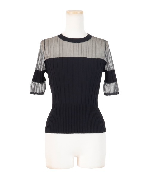 AMBIENT（アンビエント）の「ｼｰｽﾙｰﾘﾌﾞｼｮｰﾄｽﾘｰﾌﾞﾆｯﾄ（ニット/セーター・レディース・ブラック/グリーン/ピンク・FREE）」の4枚目の写真