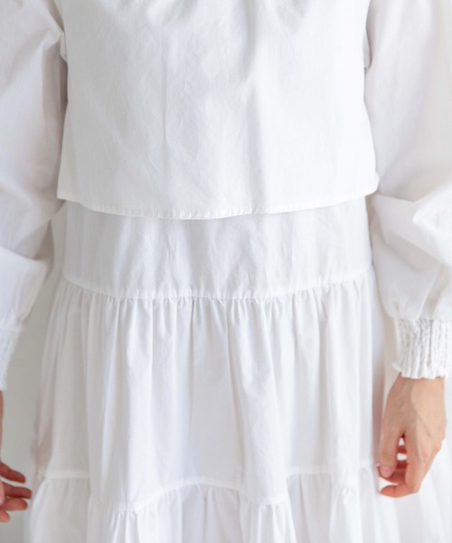 Mysa&Liina（ミーサリーナ）の「レイヤードシャーリングティアードワンピース（ワンピース・レディース・オフホワイト/イエロー/ベージュ/ブラック・M）」の8枚目の写真