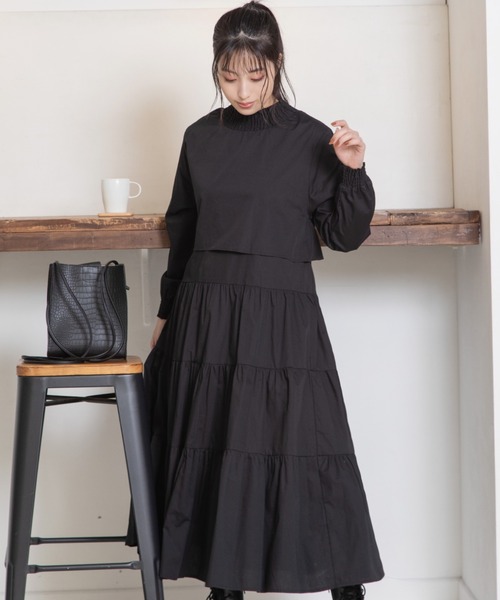 Mysa&Liina（ミーサリーナ）の「レイヤードシャーリングティアードワンピース（ワンピース・レディース・オフホワイト/イエロー/ベージュ/ブラック・M）」の14枚目の写真