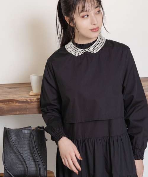 Mysa&Liina（ミーサリーナ）の「レイヤードシャーリングティアードワンピース（ワンピース・レディース・オフホワイト/イエロー/ベージュ/ブラック・M）」の17枚目の写真