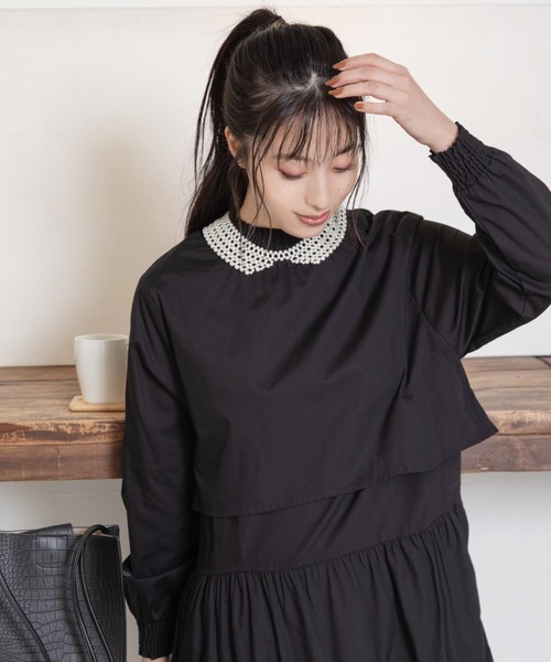 Mysa&Liina（ミーサリーナ）の「レイヤードシャーリングティアードワンピース（ワンピース・レディース・オフホワイト/イエロー/ベージュ/ブラック・M）」の21枚目の写真