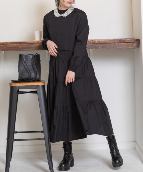 Mysa&Liina（ミーサリーナ）の「レイヤードシャーリングティアードワンピース（ワンピース・レディース・オフホワイト/イエロー/ベージュ/ブラック・M）」の18枚目の写真