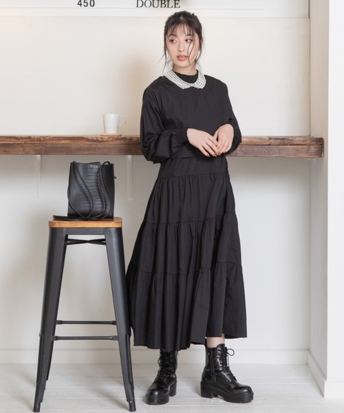 Mysa&Liina（ミーサリーナ）の「レイヤードシャーリングティアードワンピース（ワンピース・レディース・オフホワイト/イエロー/ベージュ/ブラック・M）」の19枚目の写真