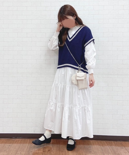 Mysa&Liina（ミーサリーナ）の「レイヤードシャーリングティアードワンピース（ワンピース・レディース・オフホワイト/イエロー/ベージュ/ブラック・M）」の11枚目の写真