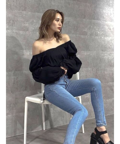 EMODA（エモダ）の「ギャザーチョーカートップス（シャツ/ブラウス・レディース・ブラック/その他/その他1・FREE）」の4枚目の写真