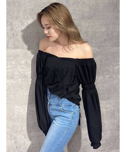 EMODA（エモダ）の「ギャザーチョーカートップス（シャツ/ブラウス・レディース・ブラック/その他/その他1・FREE）」の6枚目の写真