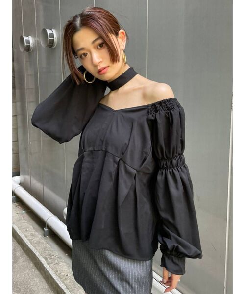 EMODA（エモダ）の「ギャザーチョーカートップス（シャツ/ブラウス・レディース・ブラック/その他/その他1・FREE）」の9枚目の写真