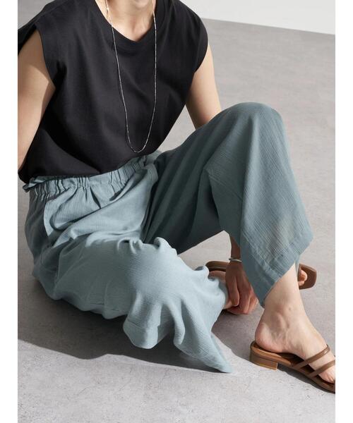 earth music&ecology(アースミュージックアンドエコロジー)の「コットン楊柳パンツ *(その他パンツ・レディース・ブラック/グリーン/モカ/テラコッタ・FREE)」の7枚目の写真