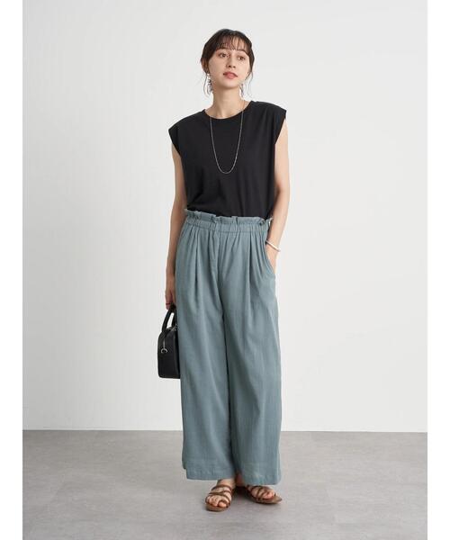 earth music&ecology(アースミュージックアンドエコロジー)の「コットン楊柳パンツ *(その他パンツ・レディース・ブラック/グリーン/モカ/テラコッタ・FREE)」の8枚目の写真