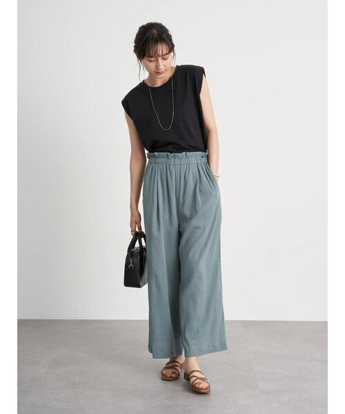 earth music&ecology(アースミュージックアンドエコロジー)の「コットン楊柳パンツ *(その他パンツ・レディース・ブラック/グリーン/モカ/テラコッタ・FREE)」の9枚目の写真