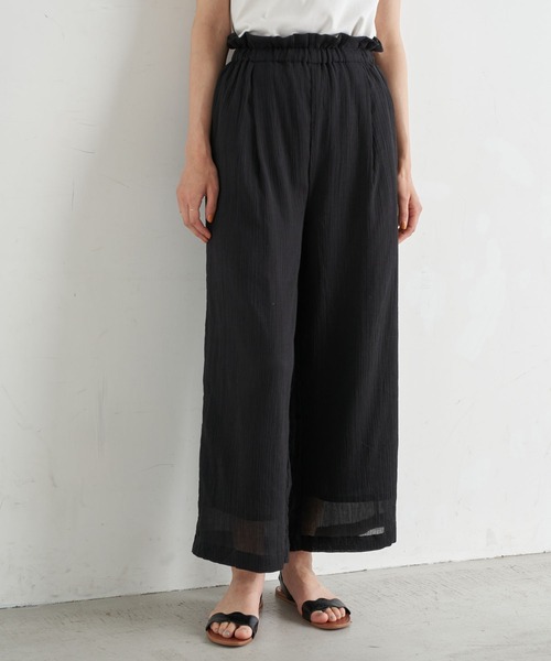 earth music&ecology(アースミュージックアンドエコロジー)の「コットン楊柳パンツ *(その他パンツ・レディース・ブラック/グリーン/モカ/テラコッタ・FREE)」の2枚目の写真