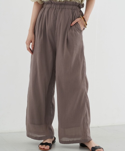 earth music&ecology(アースミュージックアンドエコロジー)の「コットン楊柳パンツ *(その他パンツ・レディース・ブラック/グリーン/モカ/テラコッタ・FREE)」の3枚目の写真