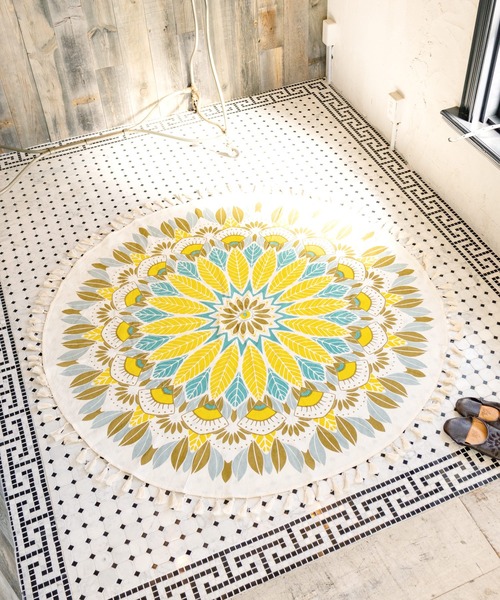 チャイハネ（チャイハネ）の「【チャイハネ】メンデルフリンジ付きラウンドクロス（インテリア雑貨・レディース・ピンク/イエロー/ブルー/グリーン・FREE）」の7枚目の写真