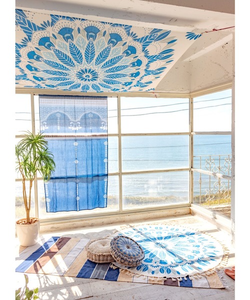 チャイハネ（チャイハネ）の「【チャイハネ】メンデルフリンジ付きラウンドクロス（インテリア雑貨・レディース・ピンク/イエロー/ブルー/グリーン・FREE）」の11枚目の写真