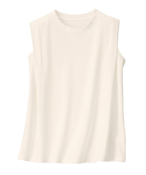 GeeRA(ジーラ)の「シルケットライクボクシーノースリTシャツ(Tシャツ/カットソー・レディース・ブラック/アイボリー/サンドベージュ・MEDIUM)」の8枚目の写真