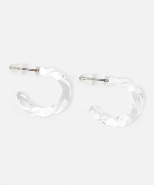 GLOBAL WORK(グローバルワーク)の「グラスフープピアス/948703(ピアス(両耳用)・レディース・オフホワイト/グリーン/ライトベージュ/パープル系その他2・FREE)」の1枚目の写真