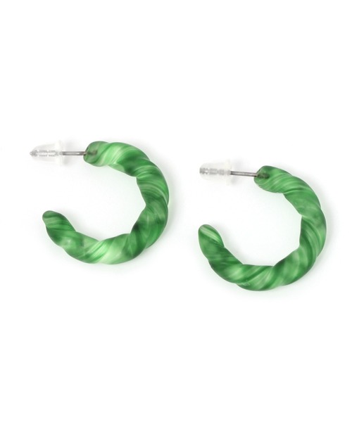 GLOBAL WORK(グローバルワーク)の「グラスフープピアス/948703(ピアス(両耳用)・レディース・オフホワイト/グリーン/ライトベージュ/パープル系その他2・FREE)」の9枚目の写真