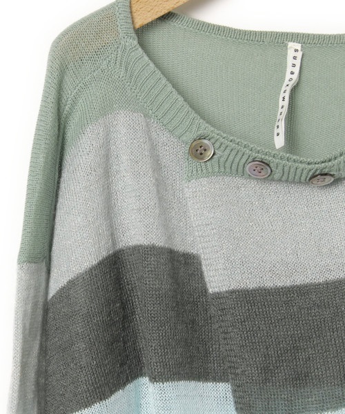 スナオクワハラ ボーダープルオーバー cotton bd border pull over - SUNAOKUWAHARA ONLINE STORE