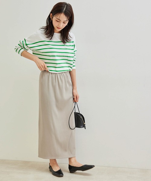 ROPE' PICNIC(ロペピクニック)の「【TRUE COTTON】【リンクコーデ】ボーダープルオーバー(Tシャツ/カットソー・レディース・ブラック/ベージュ/パープル/グリーン・38)」の17枚目の写真