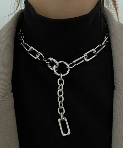 KOR（ケーオーアール）の「スクエアチェーン クレッシェンド ネックレス チョーカー（ネックレス・メンズ・シルバー/ゴールド・FREE）」の2枚目の写真