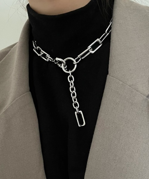 KOR（ケーオーアール）の「スクエアチェーン クレッシェンド ネックレス チョーカー（ネックレス・メンズ・シルバー/ゴールド・FREE）」の11枚目の写真