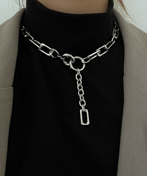 KOR（ケーオーアール）の「スクエアチェーン クレッシェンド ネックレス チョーカー（ネックレス・メンズ・シルバー/ゴールド・FREE）」の9枚目の写真