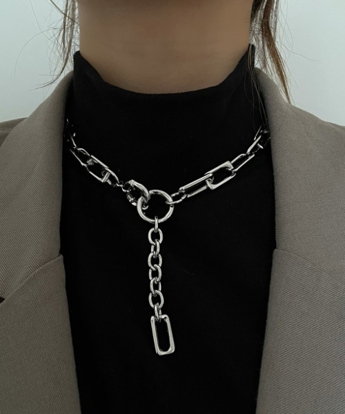 KOR（ケーオーアール）の「スクエアチェーン クレッシェンド ネックレス チョーカー（ネックレス・メンズ・シルバー/ゴールド・FREE）」の7枚目の写真