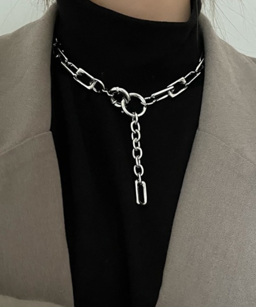 KOR（ケーオーアール）の「スクエアチェーン クレッシェンド ネックレス チョーカー（ネックレス・メンズ・シルバー/ゴールド・FREE）」の14枚目の写真