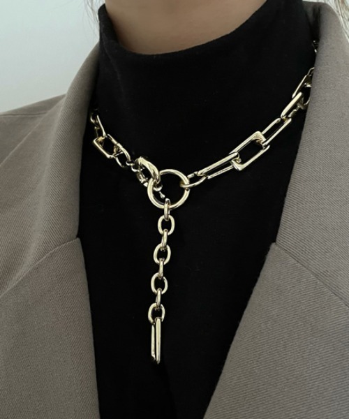 KOR（ケーオーアール）の「スクエアチェーン クレッシェンド ネックレス チョーカー（ネックレス・メンズ・シルバー/ゴールド・FREE）」の12枚目の写真