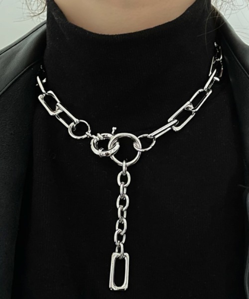 KOR（ケーオーアール）の「スクエアチェーン クレッシェンド ネックレス チョーカー（ネックレス・メンズ・シルバー/ゴールド・FREE）」の3枚目の写真