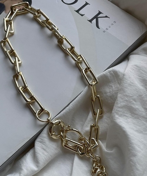 KOR（ケーオーアール）の「スクエアチェーン クレッシェンド ネックレス チョーカー（ネックレス・メンズ・シルバー/ゴールド・FREE）」の4枚目の写真