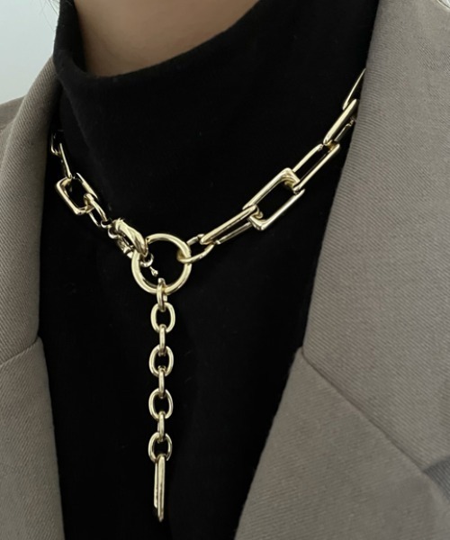 KOR（ケーオーアール）の「スクエアチェーン クレッシェンド ネックレス チョーカー（ネックレス・メンズ・シルバー/ゴールド・FREE）」の5枚目の写真