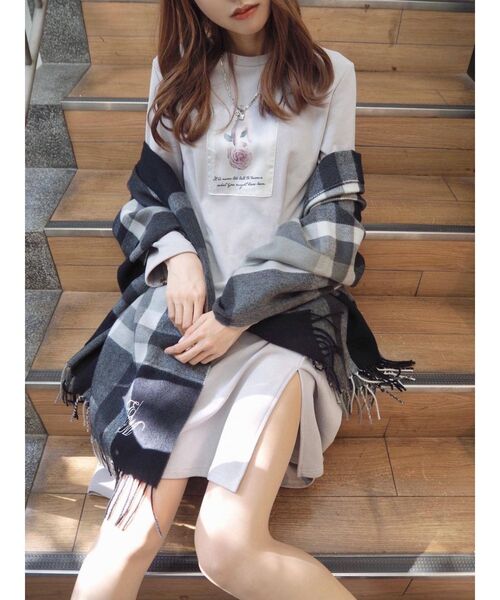 EATME（イートミー）の「EMチェックストール（ストール/ショール・レディース・ブラック/ライトブラウン・FREE）」の7枚目の写真