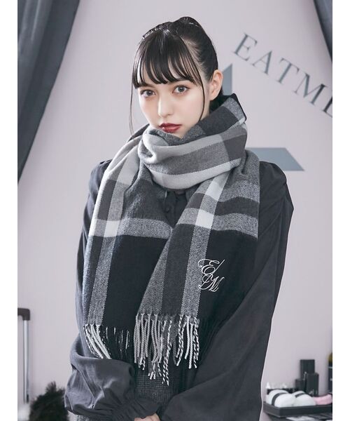EATME（イートミー）の「EMチェックストール（ストール/ショール・レディース・ブラック/ライトブラウン・FREE）」の15枚目の写真
