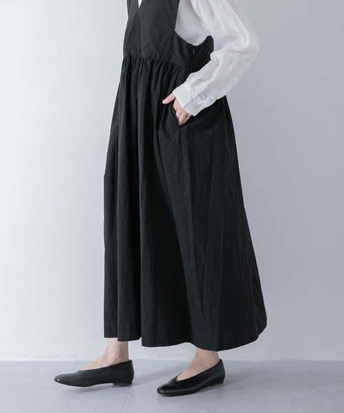 かぐれワンピース黒［試着のみ］ かぐれ（カグレ）の「『低身長向けも展開』ドット2WAYギャザー