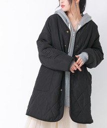 n'OrLABEL | 『キルト×ボアリバーシブルコート』(ノーカラーコート)