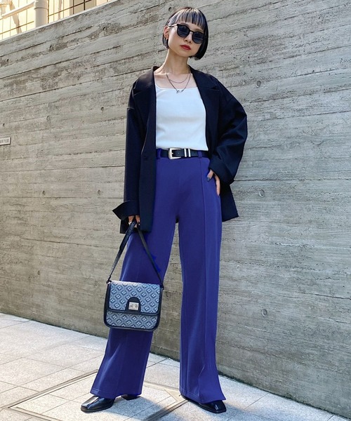 PAGEBOY（ページボーイ）の「カットカラースラックス（スラックス・レディース・ブラック/ブラウン系その他/グレイッシュベージュ/ブルー/パープル系その他・FREE）」の14枚目の写真